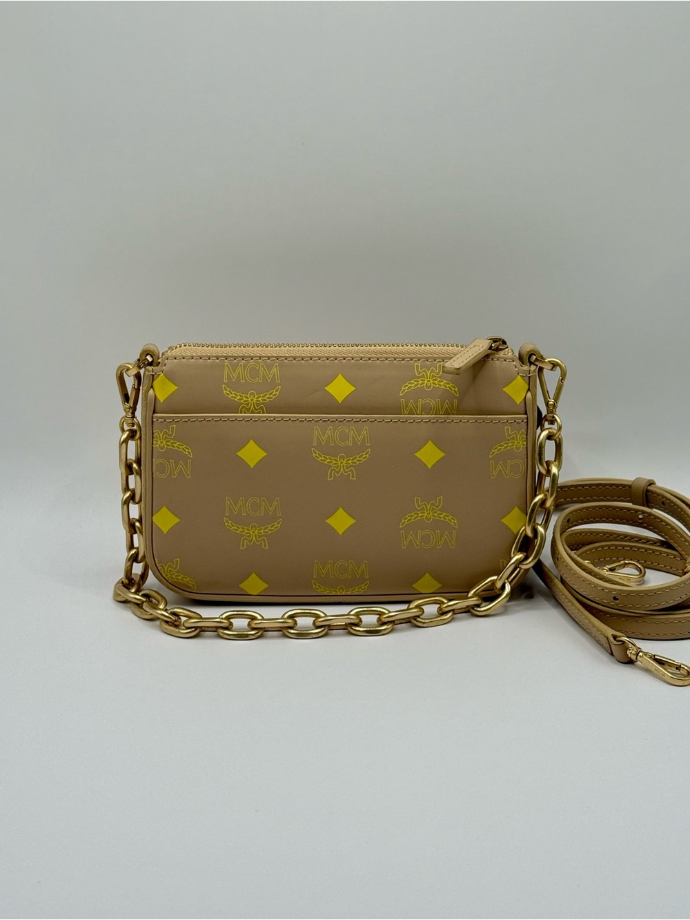 MCM Color Splash Logo Mini Pouch Crossbody Bag Pre-Owned